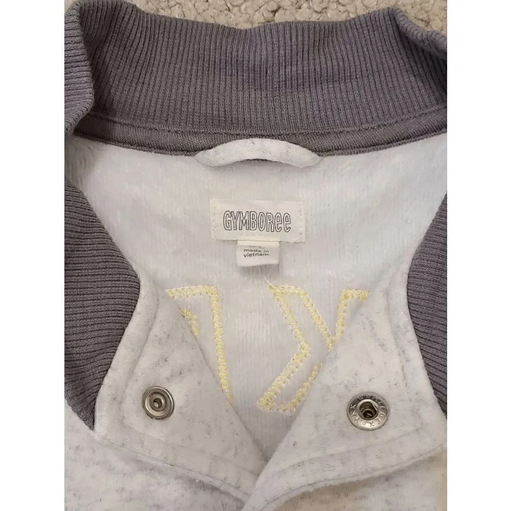 🙂 Gymboree Boy's Like A Boss Varsity Long Sleeve Smile Snap Sweat Jacket Size M